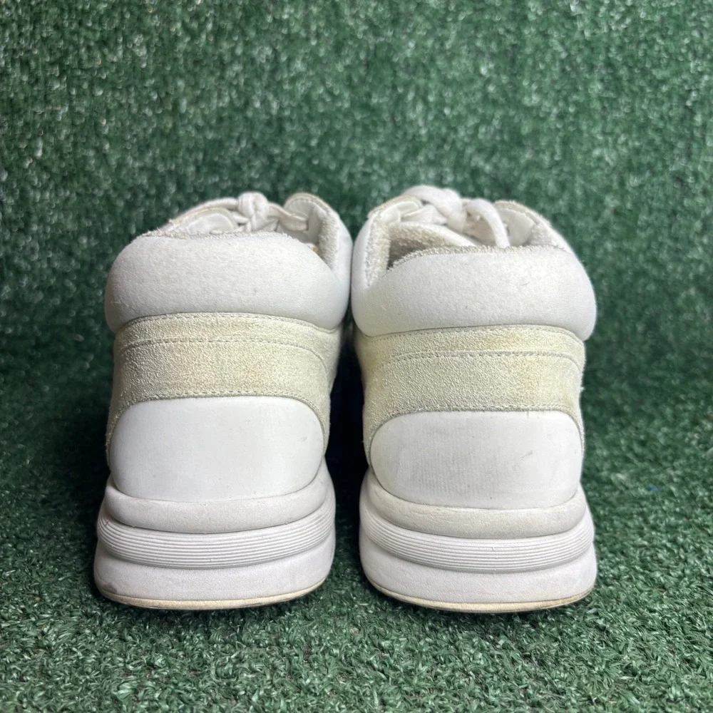 Chanel CC Logo Low Top Suede Nylon Chunky Dad Lifestyle Sneakers White Women 9.5